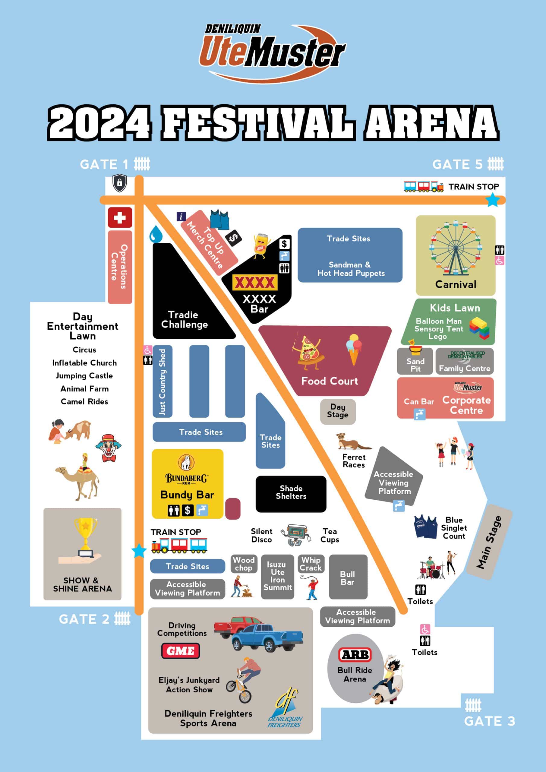 Den Ute Muster Map 2024 A3 Festival Arena